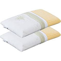 EVERGREENWEB 2 ortopēdisko Memory Foam spilvenu komplekts, 40 x 70 cm, augstums 12 cm, viskoelastīgās atmiņas putu serdenis un spilvendrāna Aloe Vera spilvens, kakla spilvens, medicīnas ierīce, ražots Itālijā