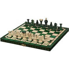 Sunrise Chess Medium Royal Chess Set (35 x 35 cm) in Green - Classic Elegance Meets Modern Colouring