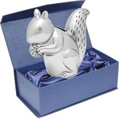 SILBERKANNE Money Box Squirrel 13 x 6 x 10 cm Premium Silver Plated Elegant Silver-Plated in Top Workmanship Ready to Give as a Gift with Stylish Gift Packaging