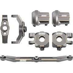 INJORA misiņa aizmugurējās ass diferenciāļa pārsegi, stūres bloki C rumbas, šarnīrs un stūres domkrata komplekts TRX4M 1/18 RC kāpurķēžu jaunināšanas daļām