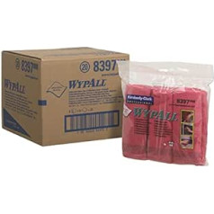 WypAll Mikrofasertücher 8397 - 4 Päckchen mit 6 rote, 40 x 40 cm große Tücher (Gesamtanzahl 24)