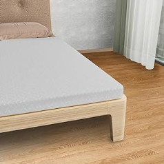 150 x 200 cm Memory Foam Mattress Topper with Washable and Removable Zip Cover - White 150 x 200 cm