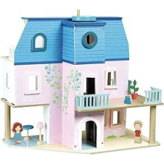 Vilac 6316 Ma Maison de poupée Mein Puppenhaus, Blau und Rosa, 50 x 45 x 13 cm