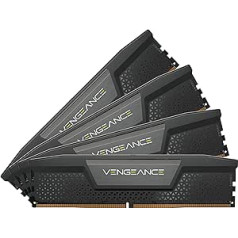 Corsair VENGEANCE DDR5 RAM 64 GB (4 x 16 GB) 6200 MHz CL32 Intel XMP iCUE saderīga datora atmiņa — melna (CMK64GX5M4B6200C32)