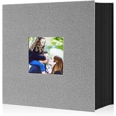 Lanpn fotoalbums 10 x 15 1000 īpaši liels XXL lina iebīdāms albums portreta un ainavas formāta fotoattēliem, attēliem, pelēks