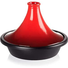 Le Creuset Gusseisen-Tagine, Rund, Ø 27 cm, Für alle Herdarten, Induktion und Backofen geeignet, Kirschrot, 25138270600422