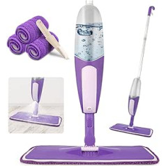 SEVENMAX Floor Mop with Spray Function - Spray Floor Mop Spray Mop for Floor Cleaning with 550 ml Refillable Bottle and 3 Washable Pads, for Laminate, Wood, Ceramic, Tiles, Floor