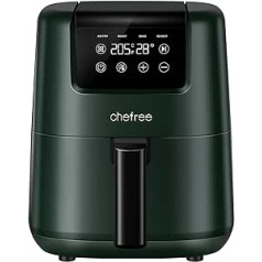 CHEFREE AF300 karstā gaisa cepeškrāsns 2 l, 4 in-1 Mini Airfryer multivars, enerģijas taupīšana, kompakts, mazs karstā gaisa cepējs bez eļļas, trauku mazgājamā mašīna, 900 W, melns