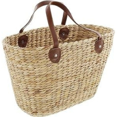 FRANK FLECHTWAREN Shopper Shopping Bag Natural Look, 50 x 22 x 30 cm, Height 48 cm, Brown, light brown, beige