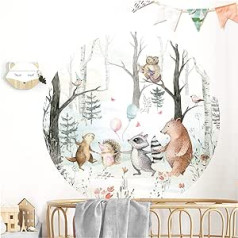 Little Deco DL635 Wall Sticker Children's Room Wall Sticker Animals Forest I Wall Picture 120 x 120 cm (W x H) I Wall Sticker Playroom Girl Boy Wall Decoration Baby Poster