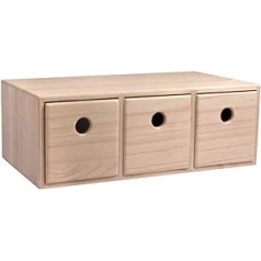 Rayher 62909505 Wooden Chest of Drawers with 3 Drawers, FSC 100%, Natural, 32 x 18 x 11.5 cm