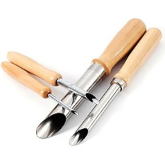 Biscuit Cutter rosenice FPMA Clay Round 4-Piece Stainless Steel and Wood for Ceramic and Sculpture