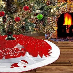 IHCEMIH Christmas Tree Blanket Skirt Red Large Carpet Round Snowflake Santa Christmas Tree Stand Cover Christmas Decoration Christmas Tree Skirt Christmas Tree Mat 120 cm