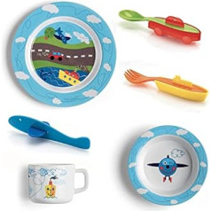 Guzzini - Bimbi, Traffic Tischset, Tief, Flachteller, Glas, Bestecke - , 39x25,5x7 cm - 08100052