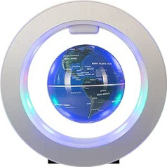 Floating Globe with LED Lights, Magnetic Levitation, Floating World Map for Desk Decoration (Blue)