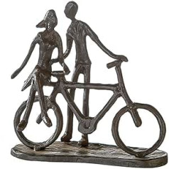 Casablanca 74610 Design Skulptur Pair on Bike - Paar auf Fahrrad - Gußeisen brüniert 15 x 15 x 8 cm