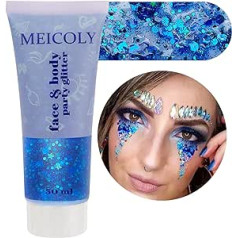 Meicoly Body Chunky Glitter Русалка с блестками Жидкие тени для век Голографический блестящий гель для лица Тела для губ Волосы для ногтей Фестивальны