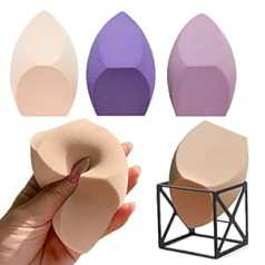 Lokiiz Aplauzuma sūkļu blenderis un turētājs, Big Beauty aplauzuma blenderis uzpūš lielus tonālo krēmu sūkļu spilventiņu komplekts, aplikators Beauty Blender blenderis un sūkļa turētājs, korektors sūklis šķidram pūderim