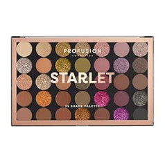 Profusion Cosmetics Starlet 35 Shade Master acu ēnu palete (zelta neitrāla līdz dziļām ogām un krāšņi mirdzumi)