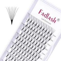 Fadlash Fan Eyelashes, 10D Eyelashes, 0,05 mm Volume, C Curl, 8-14 mm, Russian Volume Eyelash Extended, Fabricated Fan, Premade Russian Skropstas, Skropstu pieaudzēšana (10D-0,05C-MIX8-14)