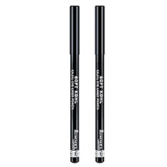 Rimmel London Soft Kohl Kajal acu zīmulis Mīkstas tekstūras Long Slide Color 061 Jet Black - 2 zīmuļi