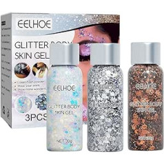 5 gabalu Glitter Glue dekoratīvās kosmētikas spīduma želeja sejai ar 5 krāsām, grims sequins acu ēnas, šķidra kosmētika, sejas ķermeņa mirdzumu komplekts.