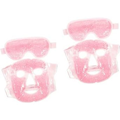 BESPORTBLE 2 komplekti Beauty Mask Beauty Set Ice Pack Eye Mask Rozā gēla sejas maska Rozā liela maska Augšdaļa ir izgatavota no PVC Apakšdaļa ir izgatavota no īpaši mīksta flīsa un