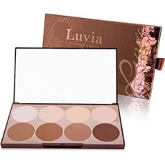 Luvia Cosmetics – Konturēšanas palete – Prime Contour ar īpaši viegli sajaucamu iestatīšanas pūderi, bronzētāju, kontūru pūderi un izgaismojošu kosmētiku visiem ādas tipiem – jauka dāvana sievietēm