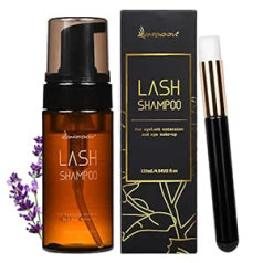 Lunamoon 120 ml skropstu šampūns skropstu pieaudzēšanai Eyelash Shampoo skropstu šampūns skropstu putu tīrīšanas līdzeklis salonam un lietošanai mājās (Lavender120)