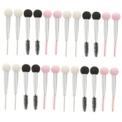 Beaupretty Pack of 24 abpusējas uzacu otiņas Sūklis Brush Aplauzums Skropstu tuša Acu ēnu aplikatori Divpusēji acu ēnu otiņa Sejas Sponge Kosmētikas Bērnu alumīnija Skropstu rīki