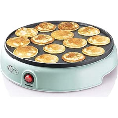 Bestron Poffertjes gatavotājs retro dizainā, mini kreps, holandiešu specialitāte, pankūku cepeškrāsns ar nepiedegošo pārklājumu un indikatora gaismu, saldie sapņi, krāsa: piparmētru