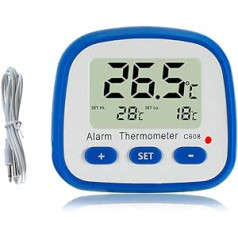 Digitales Kühl-Gefrier-Thermometer-mit-Magnet und Stander Einfache Anzeige Kühlschrank-Thermometer mit LED-Anzeige Hi Lo Temperatur-Alarm Raumthermometer mit größerem LCD-Display für die Küche (1)