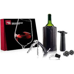 Vacu Vin 68897606 Experience Wine Set - Wine Pump, Wine Pourer, Waiter's Knife, Replacement Stopper, Black