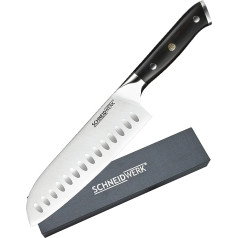 SCHNEIDWERK Santoku nazis - 30,5 cm garš šefpavāra nazis, nerūsējošā tērauda virtuves nazis, īpaši ass un nerūsējošs - dāvanu kastītē - augstas kvalitātes koka rokturis