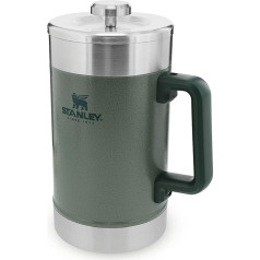 Stanley Classic Stay Hot French Press 675500 Nerūsējošā tērauda kafijas prese Hammertone Green 1,4 L Izmēri 18,1 cm x 12,4 cm x 24,2 cm