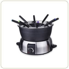 LITTLE BALANCE 8386 Gourmet 8 Fondue Machine, Stainless Steel/Black