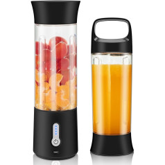 Personalised Size Portable Blender - 17 oz Rechargeable 6 Sheet Blender Cup | Travel Blender for Shakes and Smoothies with Fresh Juice and Cup Lid | For Home, Sports, Outdoor, Travel