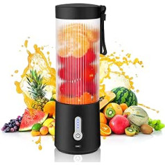 Portable Smoothie Personal Size Mixer - 450 ml Rechargeable 4000 mAh Mini Blender, 6 Blades Shakes and Smoothies Juicer Cup, BPA-Free Mixer for Outdoor Home Sports Travel