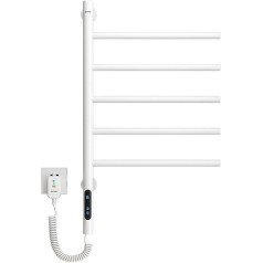 SKYLYZH Towel Radiator, 420 x 660 mm, 180° Rotation, Towel Dryer, Wall Mounted, Intelligent Constant Temperature Towel Heater, Electric Towel Warmer, Energy Efficient White