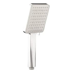 'aquaSu® Macula hand shower with 6 jet types, square, chrome-white, 10 x 11.5 cm spray plate, jet types change via button, anti-limescale nubs, standard thread in 1/2 | 72214 8