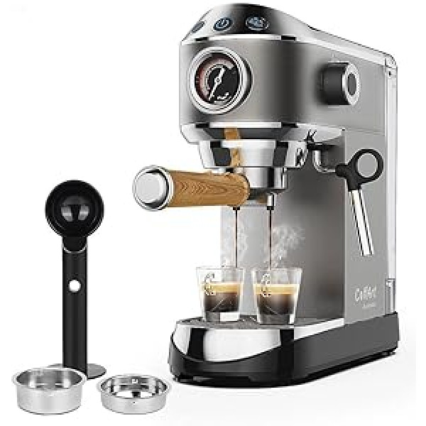Biolomix espresso automāts, portafiltra automāts, 20 bāri, filtra turētājs ar dubulto snīpi, piena putošanas sprausla, noņemama ūdens tvertne, 1-2 tasēm, espresso, kapučīno un latte machiato