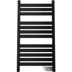 Cecotec ReadyWarm 9090 Twin Towel Black Electric Bathroom Radiator 500 W LED Indicator 2 Hour Timer IP24 Protection Double Safety System Elegant Design and Mounting Kit Black