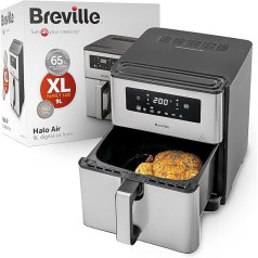 Breville Halo karstā gaisa frier | Digitālais 9L karstā gaisa friteris | 1700 W jauda ātrākiem rezultātiem | Par 50% energoefektīvāks | 65% vairāk gatavošanas vietas [VDF131X] | ES spraudnis