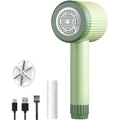 Electric Lint Shaver, Lint Remover and Lint Roller 2-in-1, Lint Remover for Clothes with 6-Blade Blade, USB Rechargeable, for Sweaters and Wool, Easy Removal of Lint, Bobbles (Light Green)