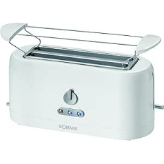 Bomann TA 245 CB Toaster, 4 Scheiben- Langschlitztoaster, Auftau-/Aufwärm-/Schnellstoppfunktion, Cool Touch-Gehäuse, 1400 Watt, Weiß