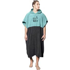 Vulken Bathrobe with Hood, Surf Poncho for Changing Public Men L/XL Large Petrol