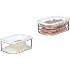 Mepal 2-gabalu gaļas un siera Modula pārtikas uzglabāšanas konteineri sākuma komplekts - ideāli piemērots pārtikas uzglabāšanai - mazgājams trauku mazgājamajā mašīnā, balts