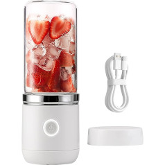 Portable Mixer, USB Mini Juice Blender Smoothie Maker 350 ml Rechargeable Stand Mixer Small Mixer for Protein Shaker, Baby Food Preparation (White)