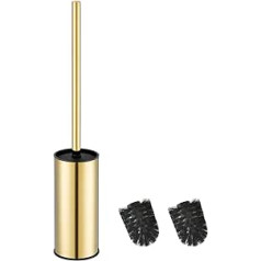bgl Toilet brush holder Gold,Stainless steel 304 Gold Round Freestanding toilet brush and holder for bathroom (Gold)