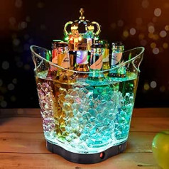 LED Ice Bucket - Portable Colorful Gradient Ice Bucket 5L Ideal for Home, Bar, Beer, Champagne and Wine (Four Leaf Clover, 6L)